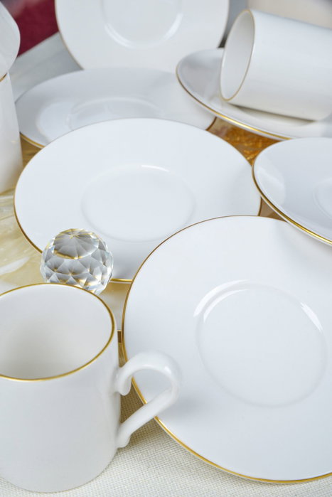 Hermia Hayal Altın Juego de tazas de café Blanco y dorado